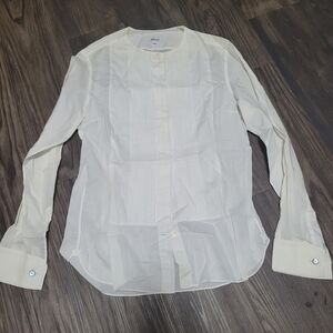 Brioni Italy Vintage Ribbed Smoking White Cotton Button Shirt Mens L SIze Luxury